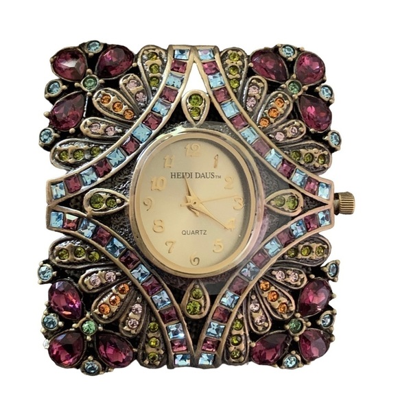 Heidi Daus Square Multicolor Swarovski Crystal Watch 2 Soft Leather Bands main image 5
